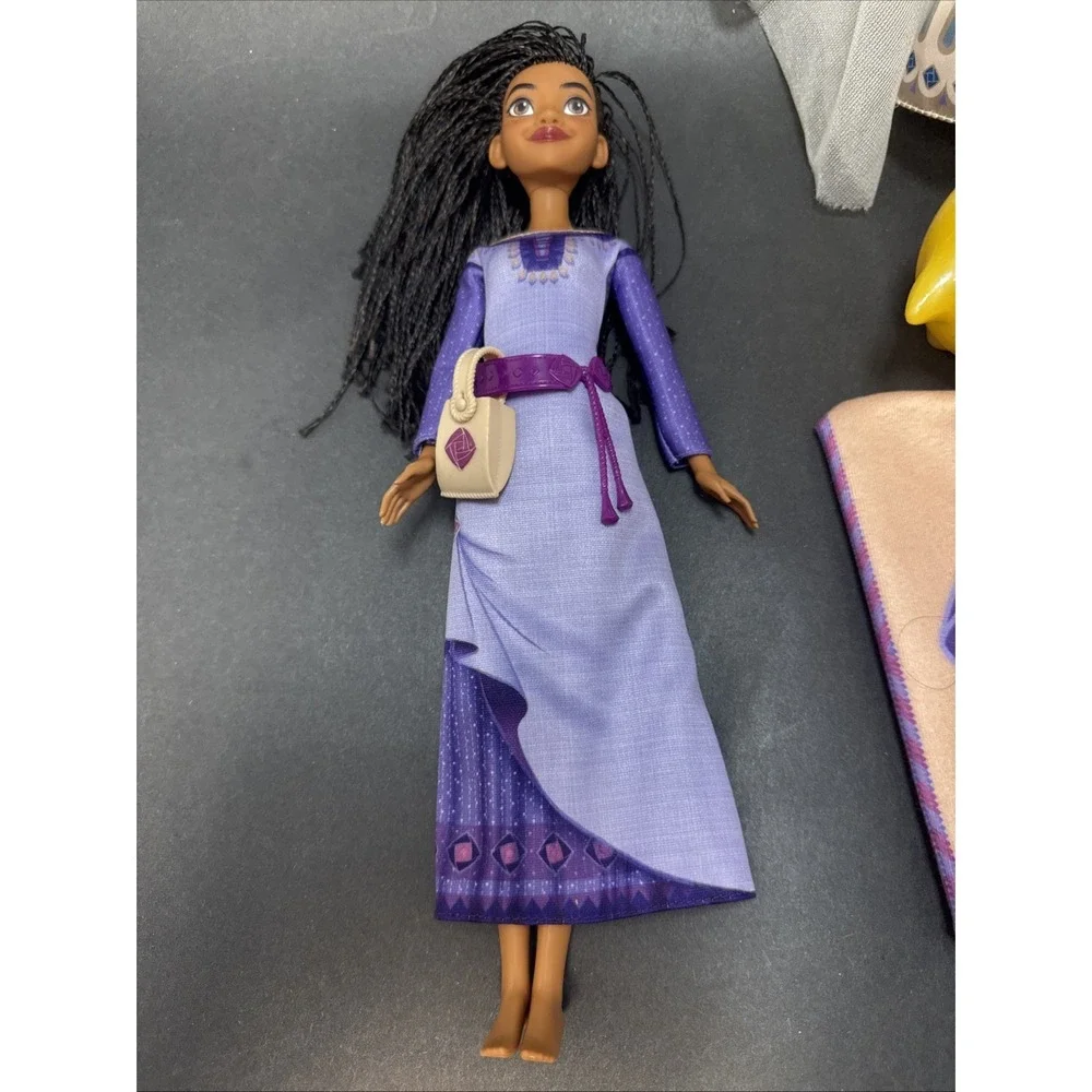 Disney Wish Dolls Asha Dahlia Queen Amaya Valentino Glow Star & Bag Lot Of 6